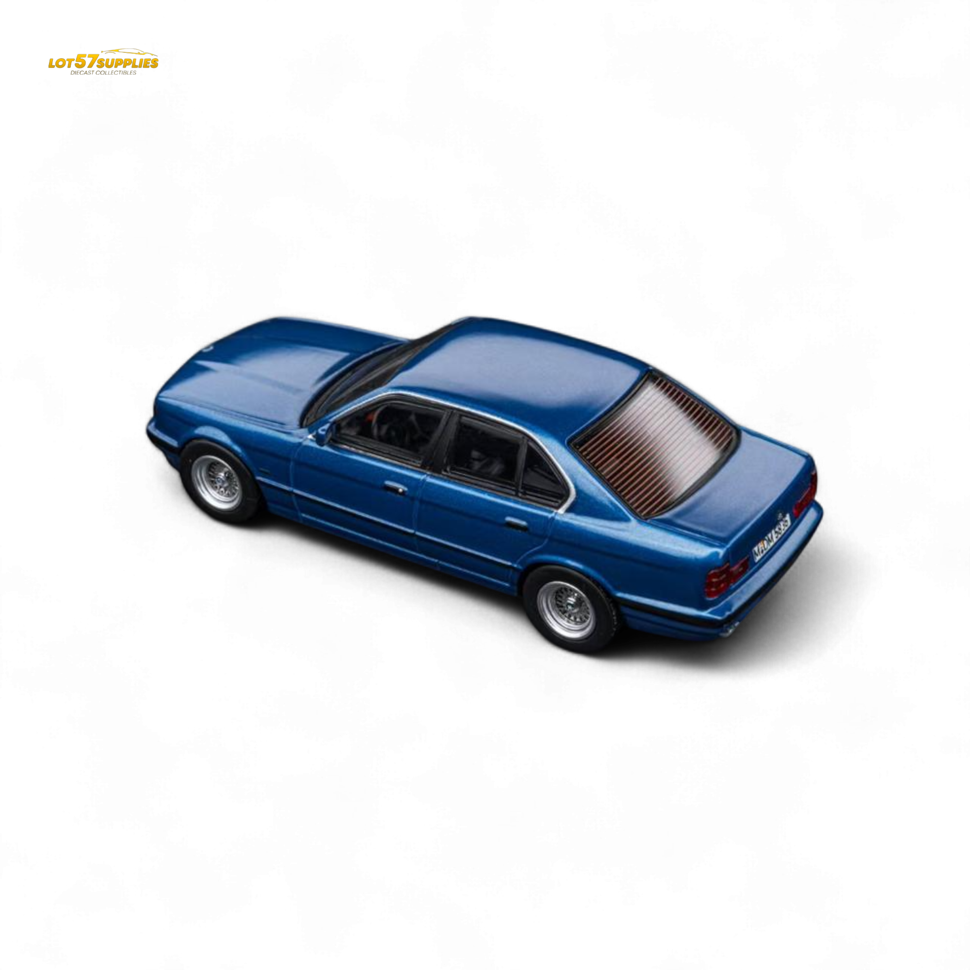 (Pre-Order) DCM BMW E34 5-Series Sedan Avis Metallic Blue 1:64