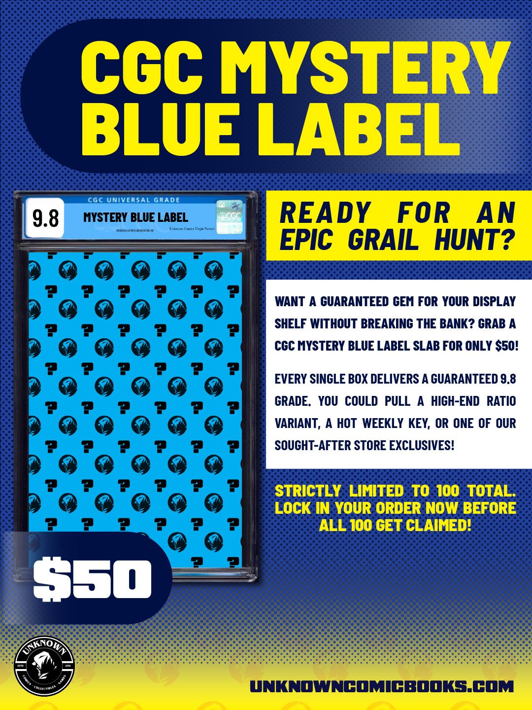 [MYSTERY] CGC 9.8 BLUE LABEL MYSTERY SLAB (08/26/2026)