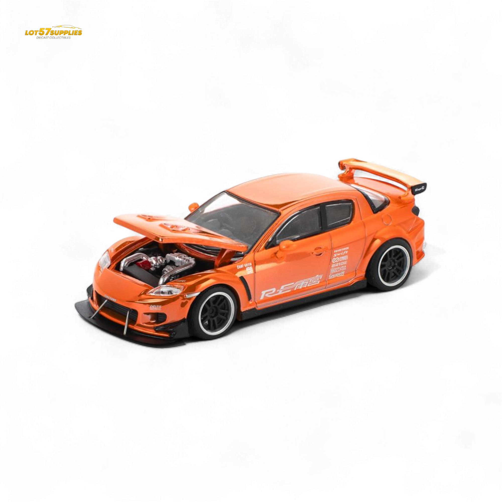 (Pre-Order) Poprace MAZDA RX-8 RE-AMEMIYA - CHROME ORANGE 1:64