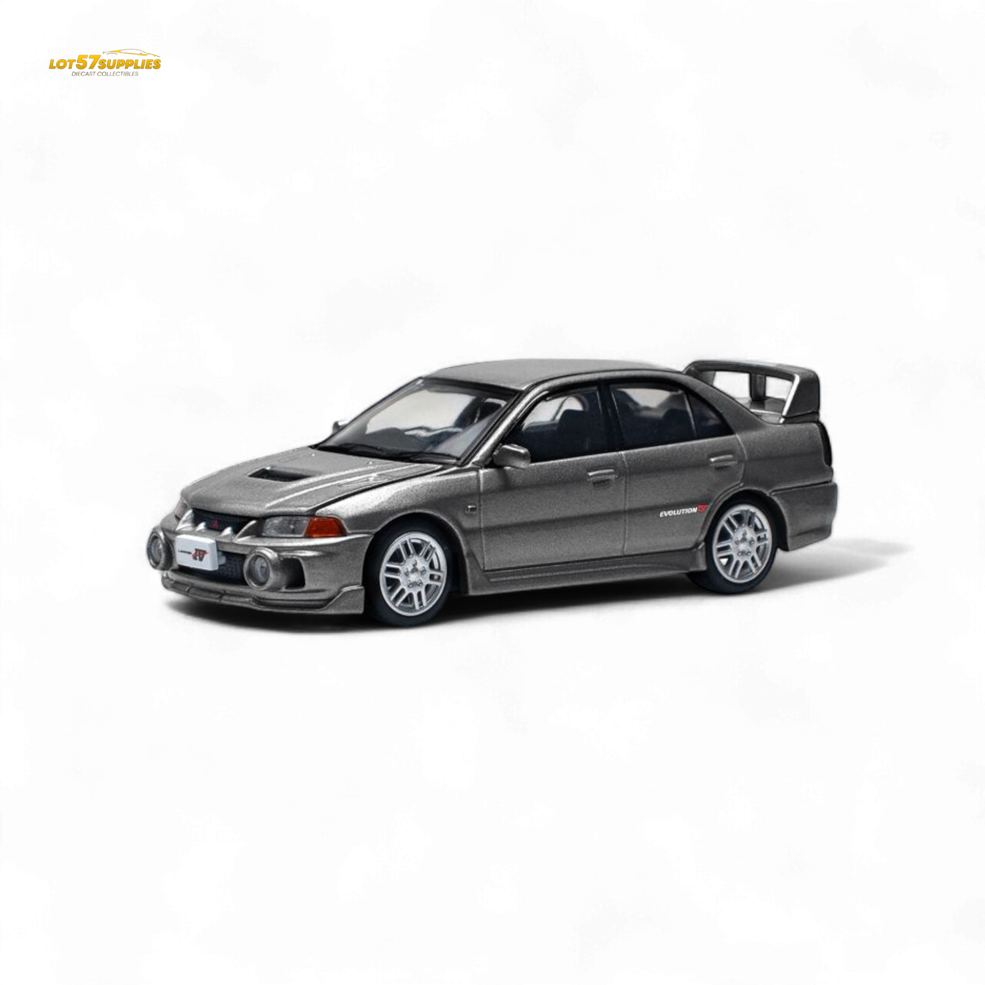 (Pre-Order) poprace MITSUBISHI LANCER EVOLUTION IV - DARK GREY 1/64