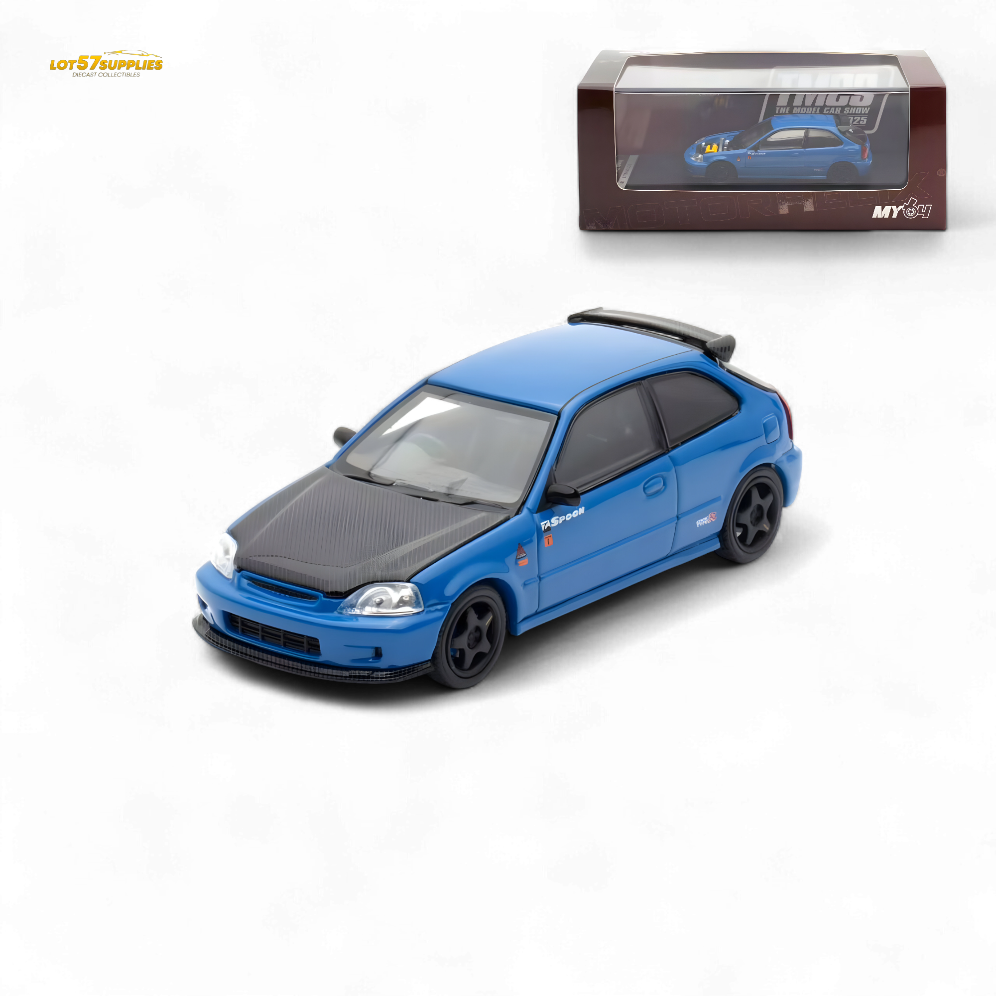 Motorhelix Honda Civic EK9 Malaysia Limited Edition - Blue 1:64