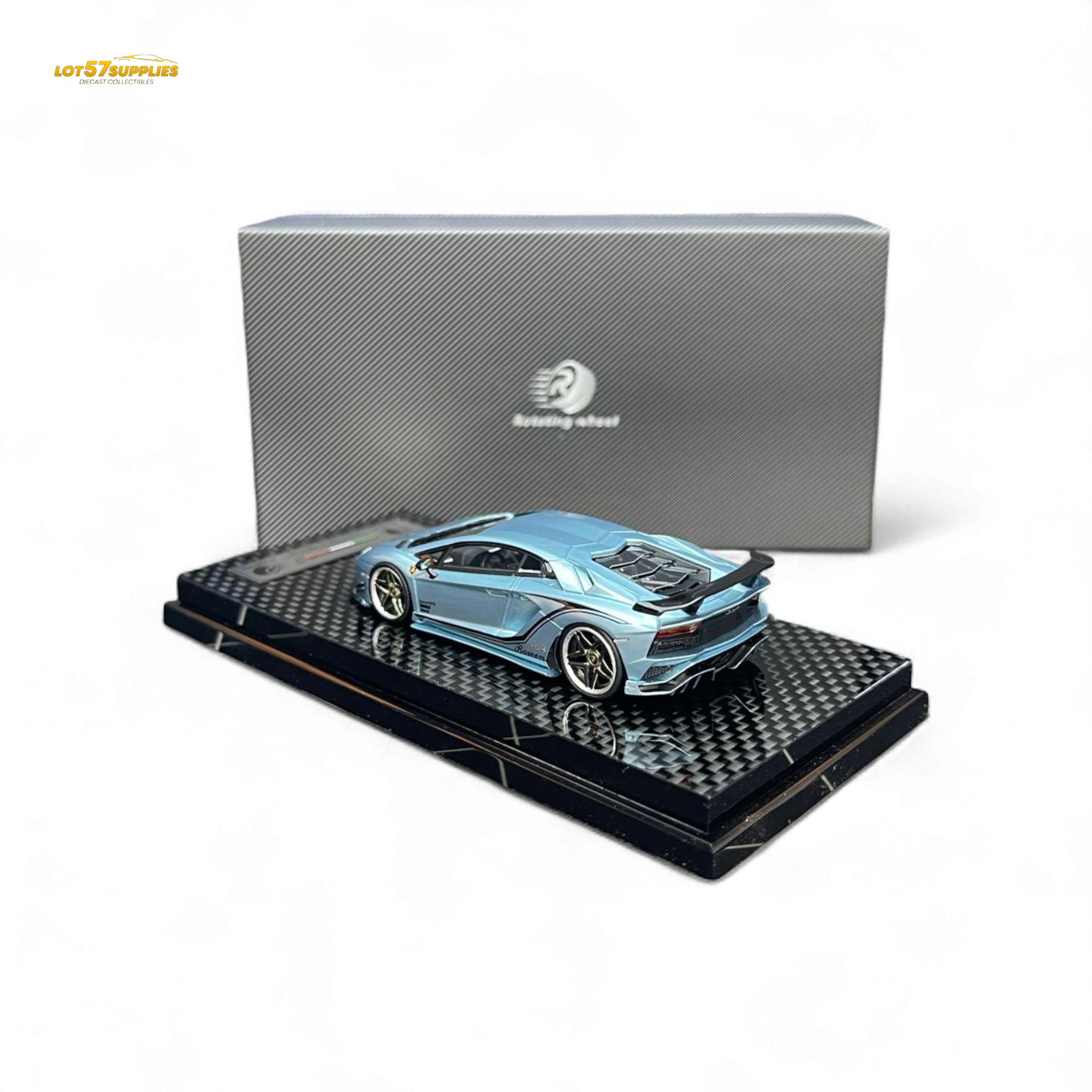 Rotating Wheel Rowen Aventador S - Ice Blue 1/64