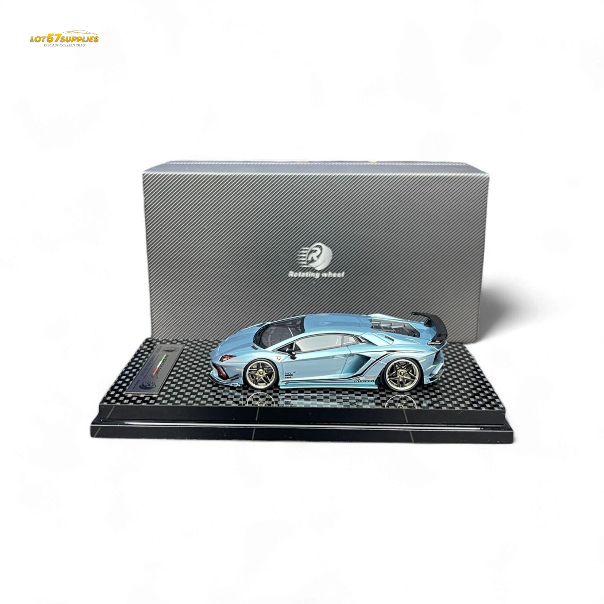 Rotating Wheel Rowen Aventador S - Ice Blue 1/64