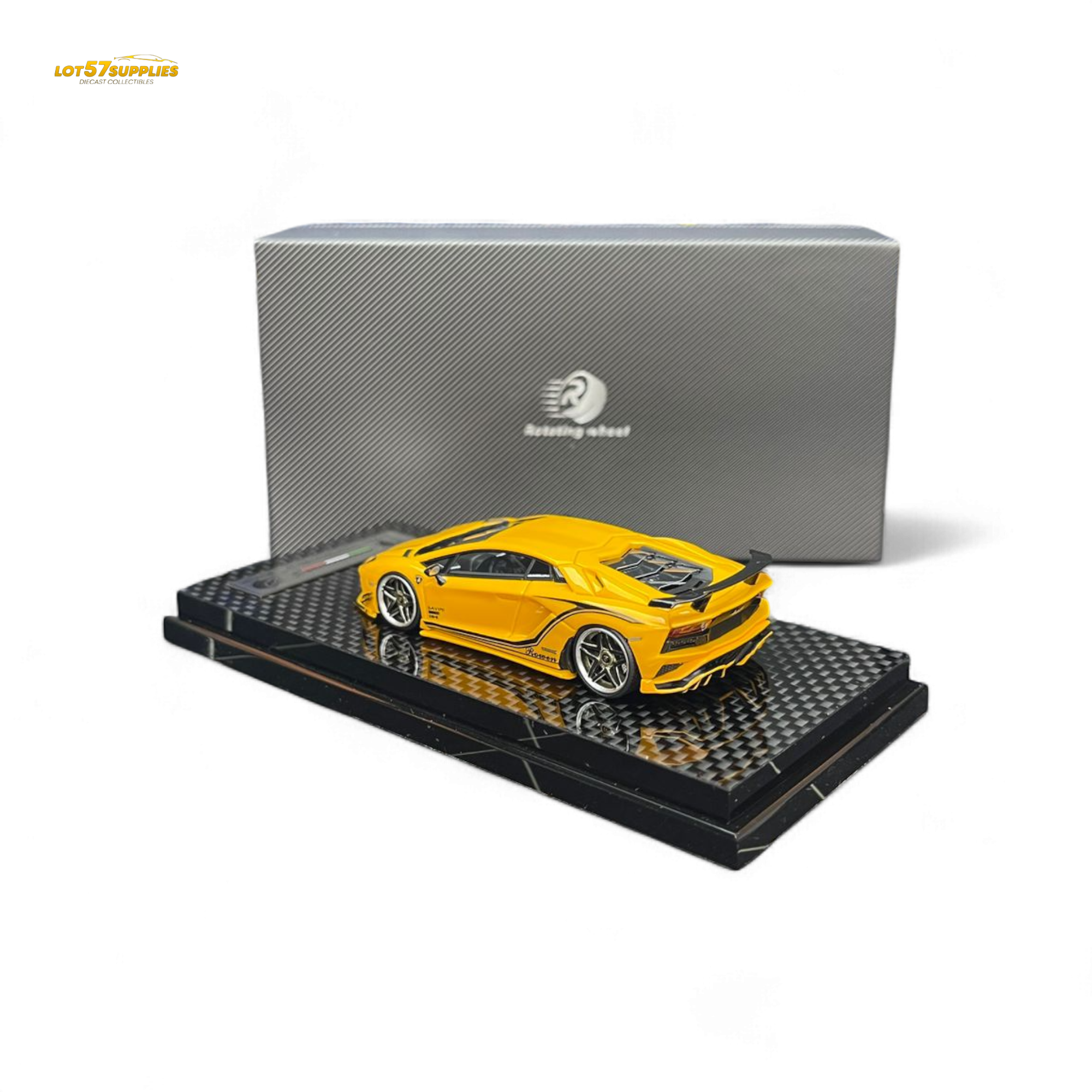 Rotating Wheel Rowen Aventador S - Pearl Yellow 1/64