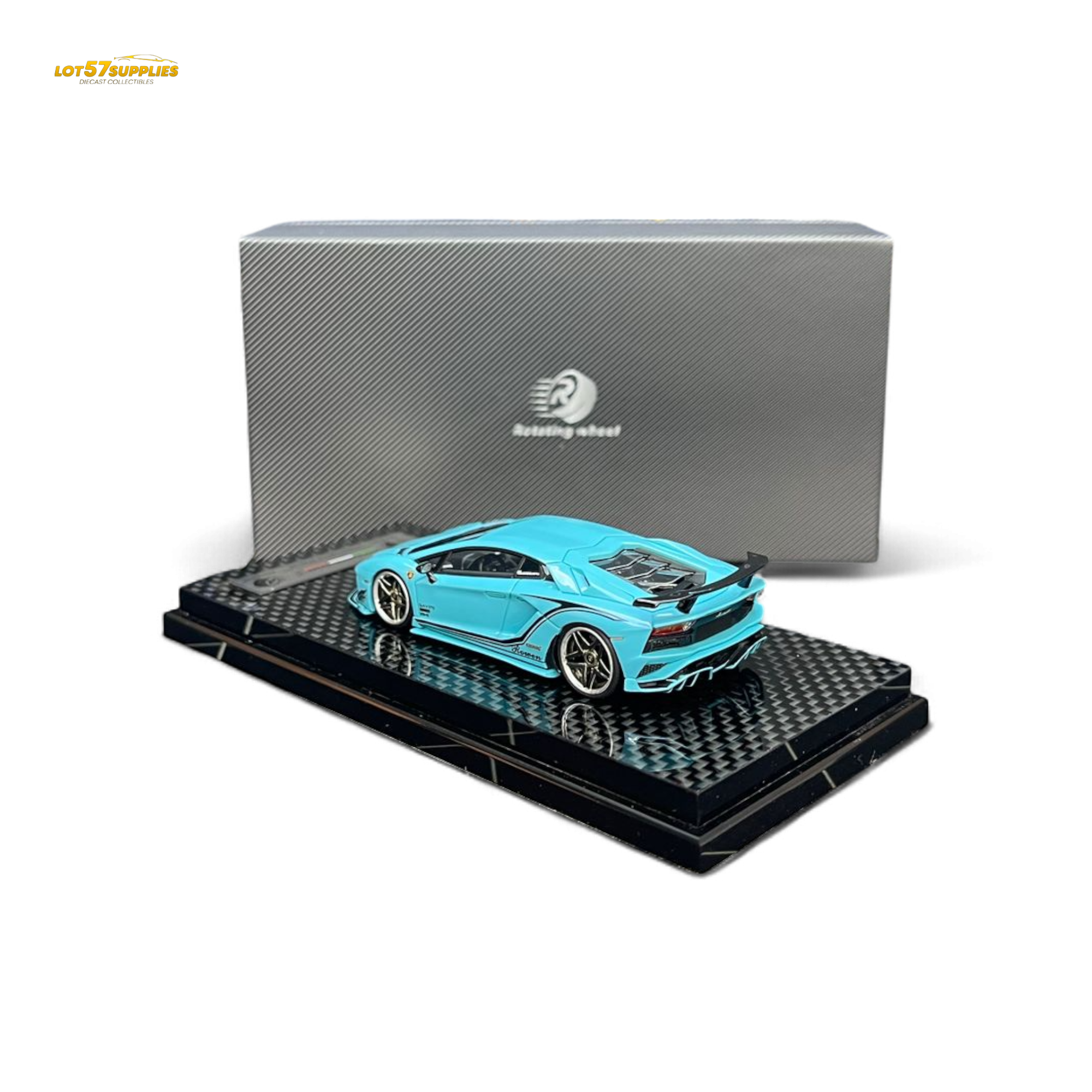 Rotating Wheel Rowen Aventador S - Pearl Blue 1/64