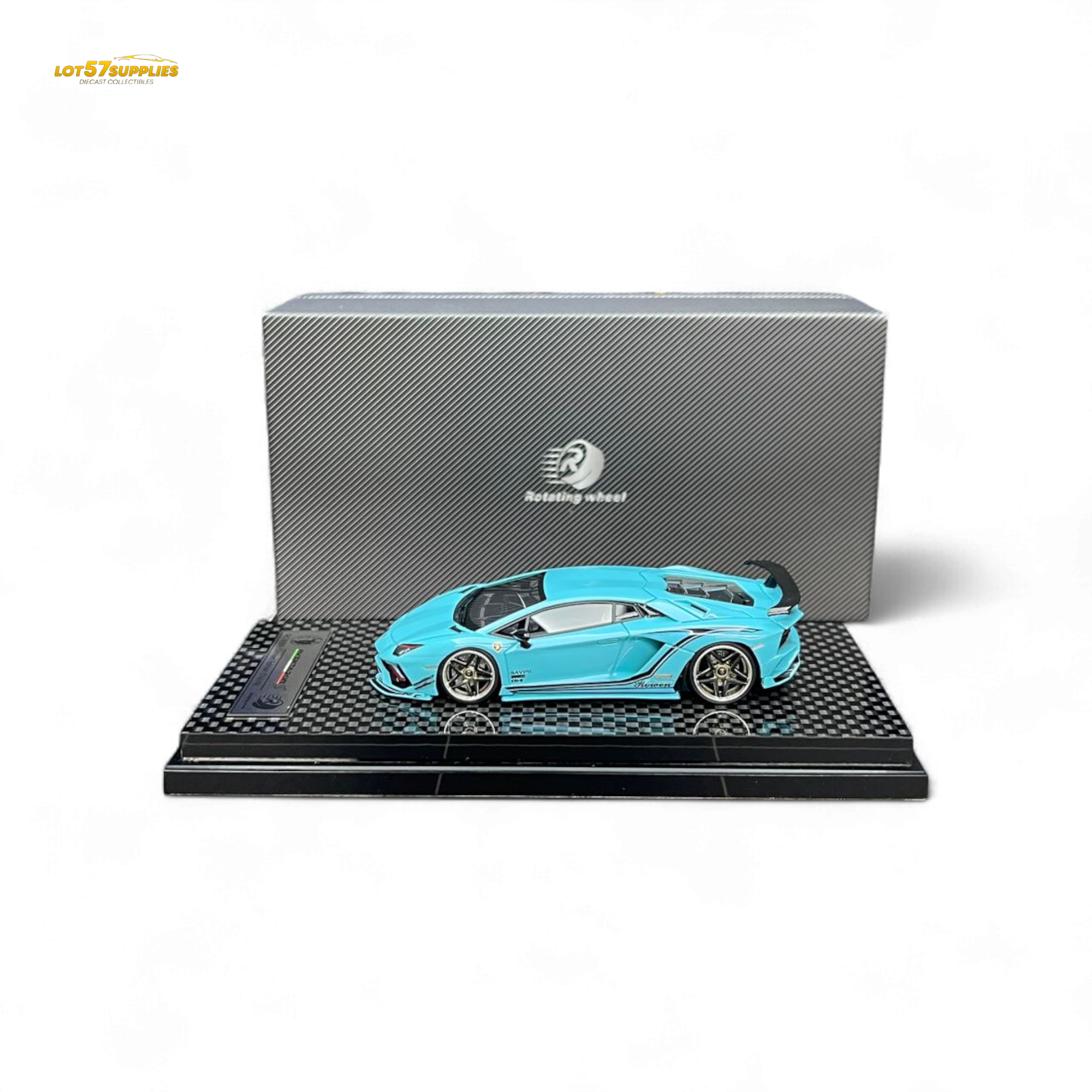 Rotating Wheel Rowen Aventador S - Pearl Blue 1/64
