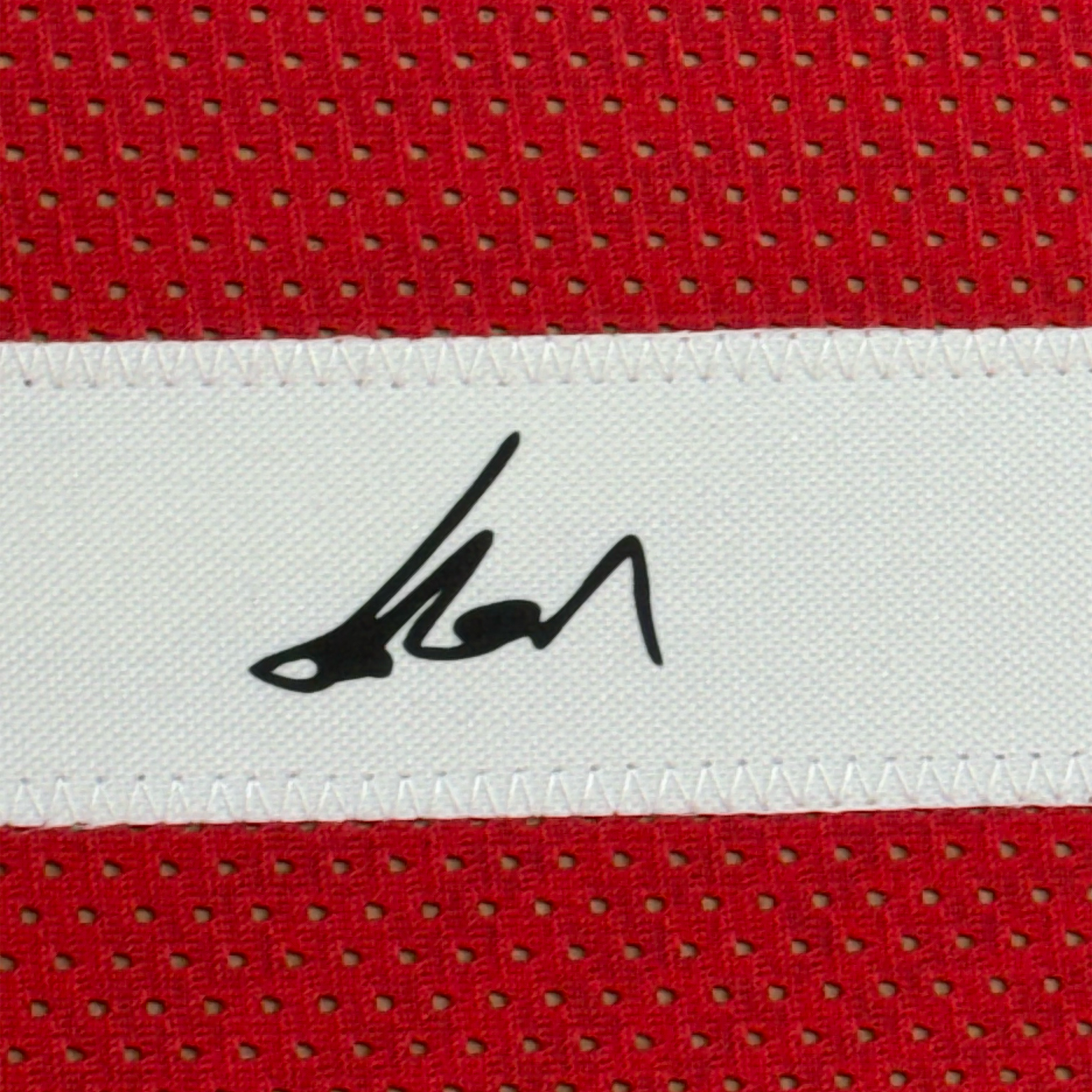 Framed Facsimile Autographed Yao Ming 35x39 Houston Red Reprint Laser Auto Basketball Jersey
