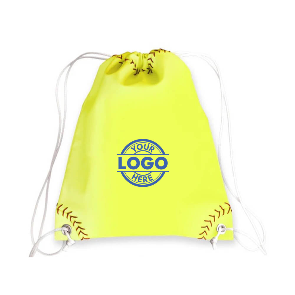 Custom Design Softball Drawstring Bag - Authentic Series