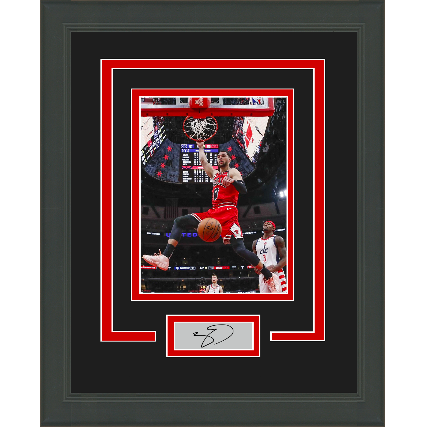 Framed Zach LaVine Facsimile Laser Engraved Signature Auto Chicago Bulls 11x14 Basketball Photo
