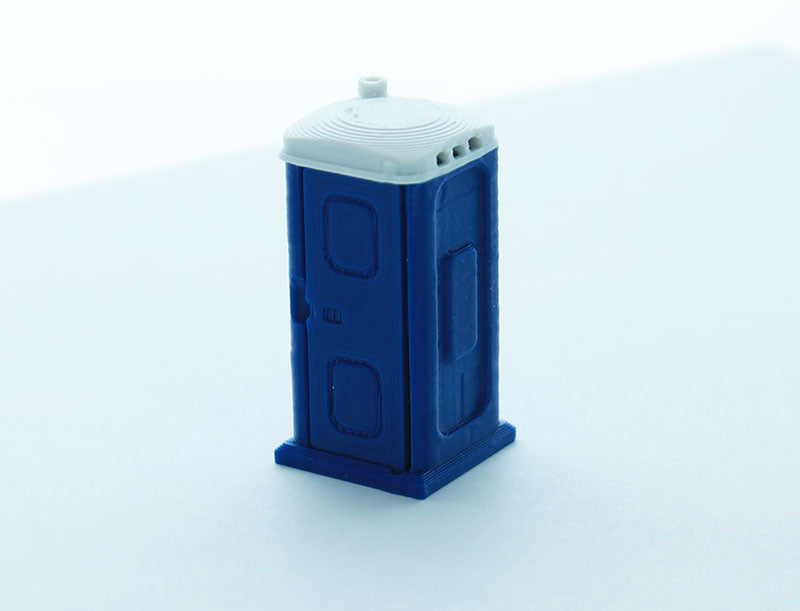 3D To Scale 64-141-BL 1/64 Scale Porta-Potty - Blue And White