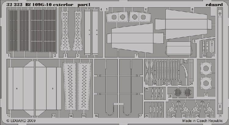 Eduard 32232 1/32 Aircraft- Bf109G10 Exterior for HSG (D)
