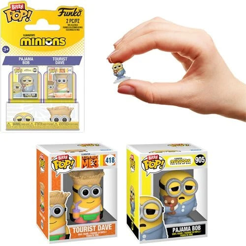 Funko Pop! Bitty Minions Pajama Bob and Tourist Dave Mini-Figure 2-Pack