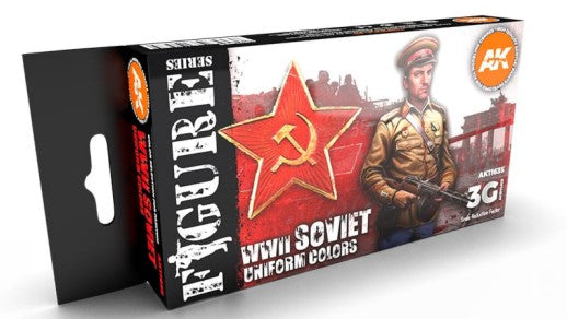 AK Interactive 11635 Figures Series: WWII Soviet Uniforms 3G Acrylic Paint Set (