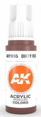 AK Interactive 11095 Dirty Red 3G Acrylic Paint 17ml Bottle