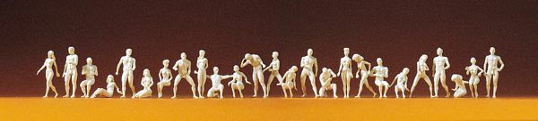 Preiser 16400 HO Scale Unpainted Figure Set -- Adam & Eve Combination