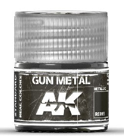 AK Interactive RC15 Real Colors: Gun Metal Acrylic Lacquer Paint 10ml Bottle