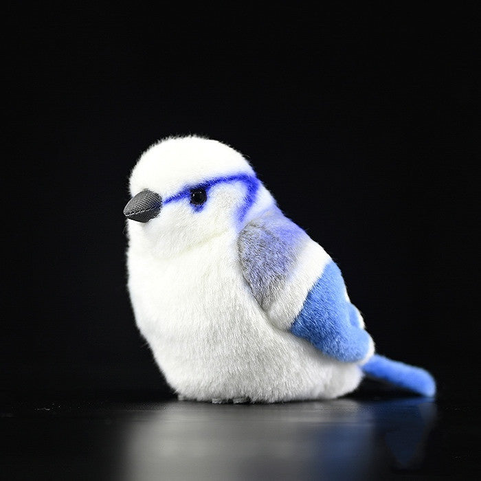Plush Gray Blue Tit Toy – Soft Stuffed Bird Plush Doll