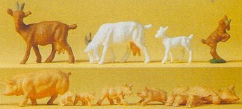 Preiser 14162 HO Scale Animals -- Goats & Hogs