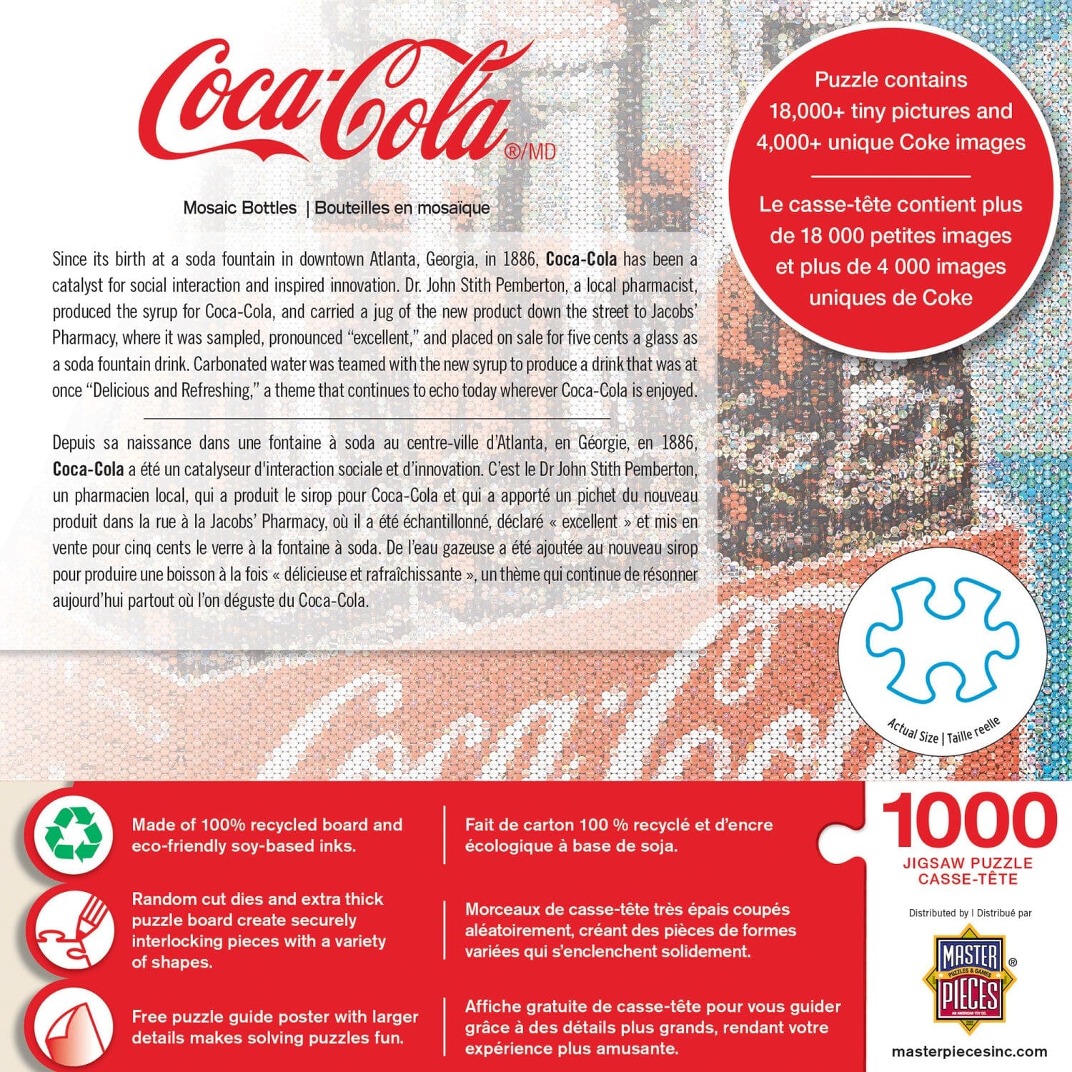 Coca-Cola - Photomosaic Bottles 1000 Piece Jigsaw Puzzle