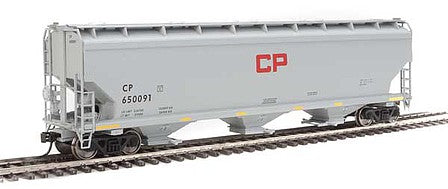 Walthers Mainline 7694 HO Scale 60' NSC 5150 3-Bay Covered Hopper - Ready to Run -- Canadian Pacific #650091