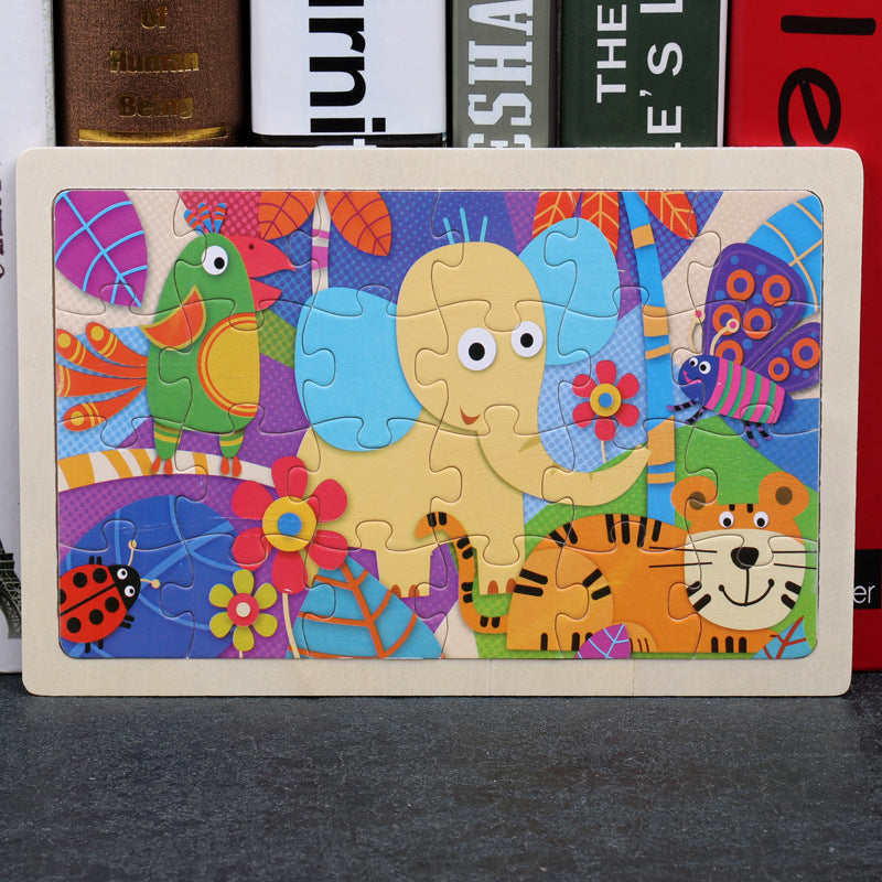 Wooden Animal Puzzle – Educational Jigsaw Toy for Kids