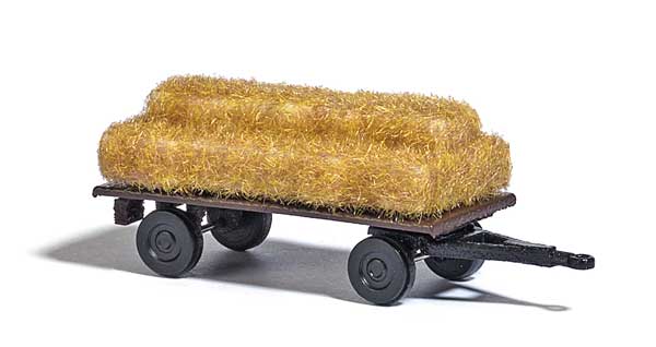 Busch 8365 N Scale Hay Trailer - Assembled -- Black