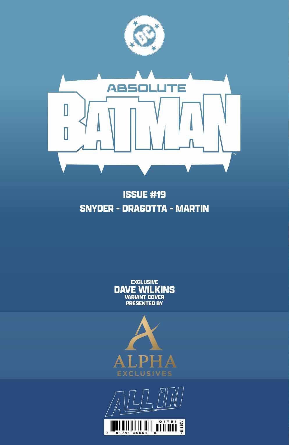 Absolute Batman #19 DAVE WILKINS MegaCon Exclusive Trade Dress