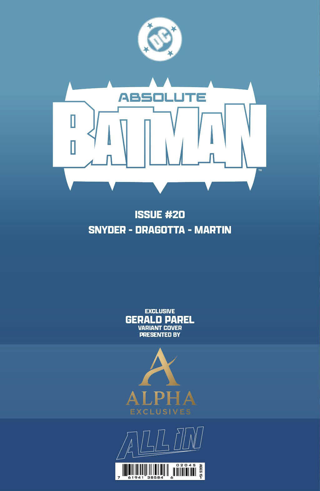 Absolute Batman #20 GERALD PAREL Exclusive Trade Dress Variant
