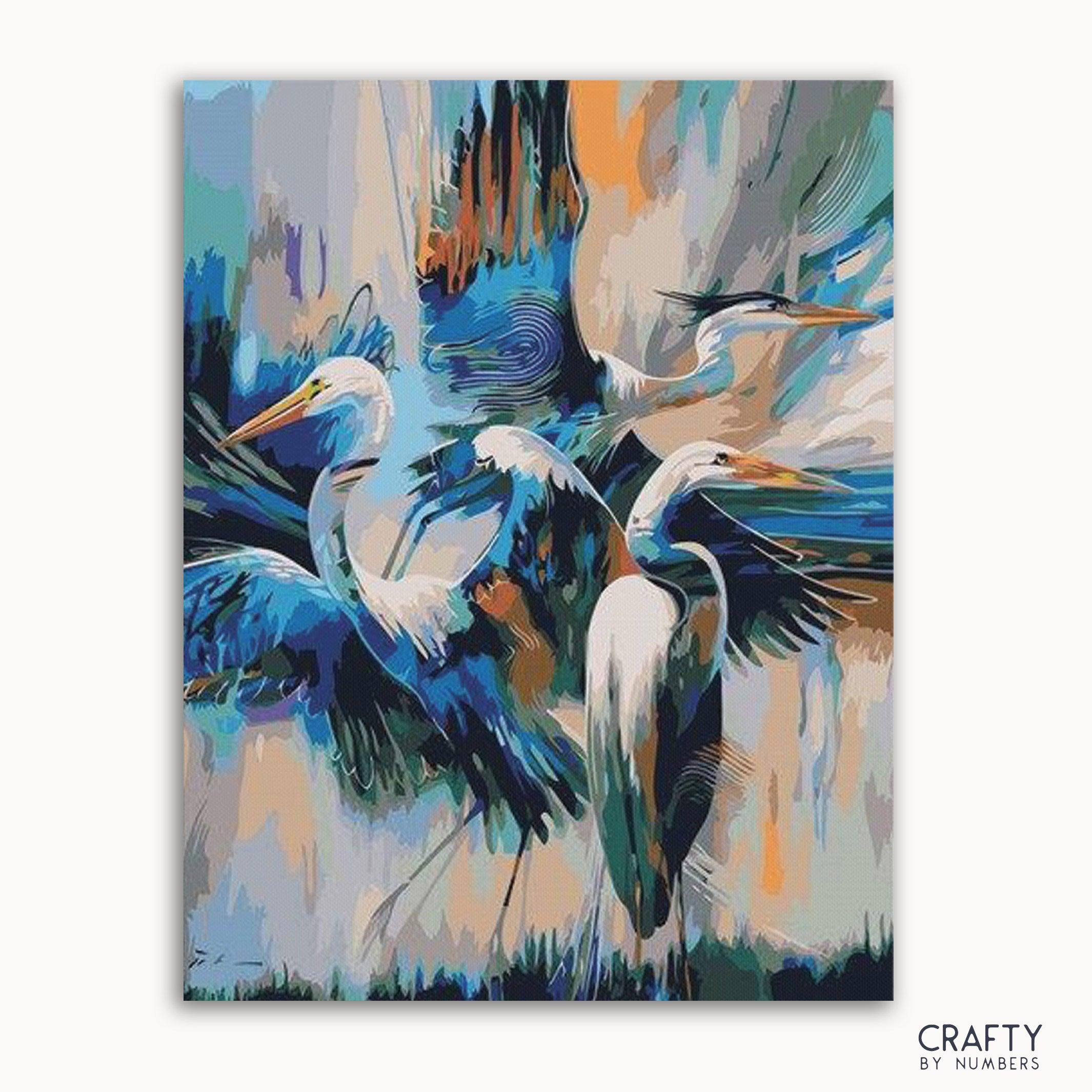 Abstract Crane Birds