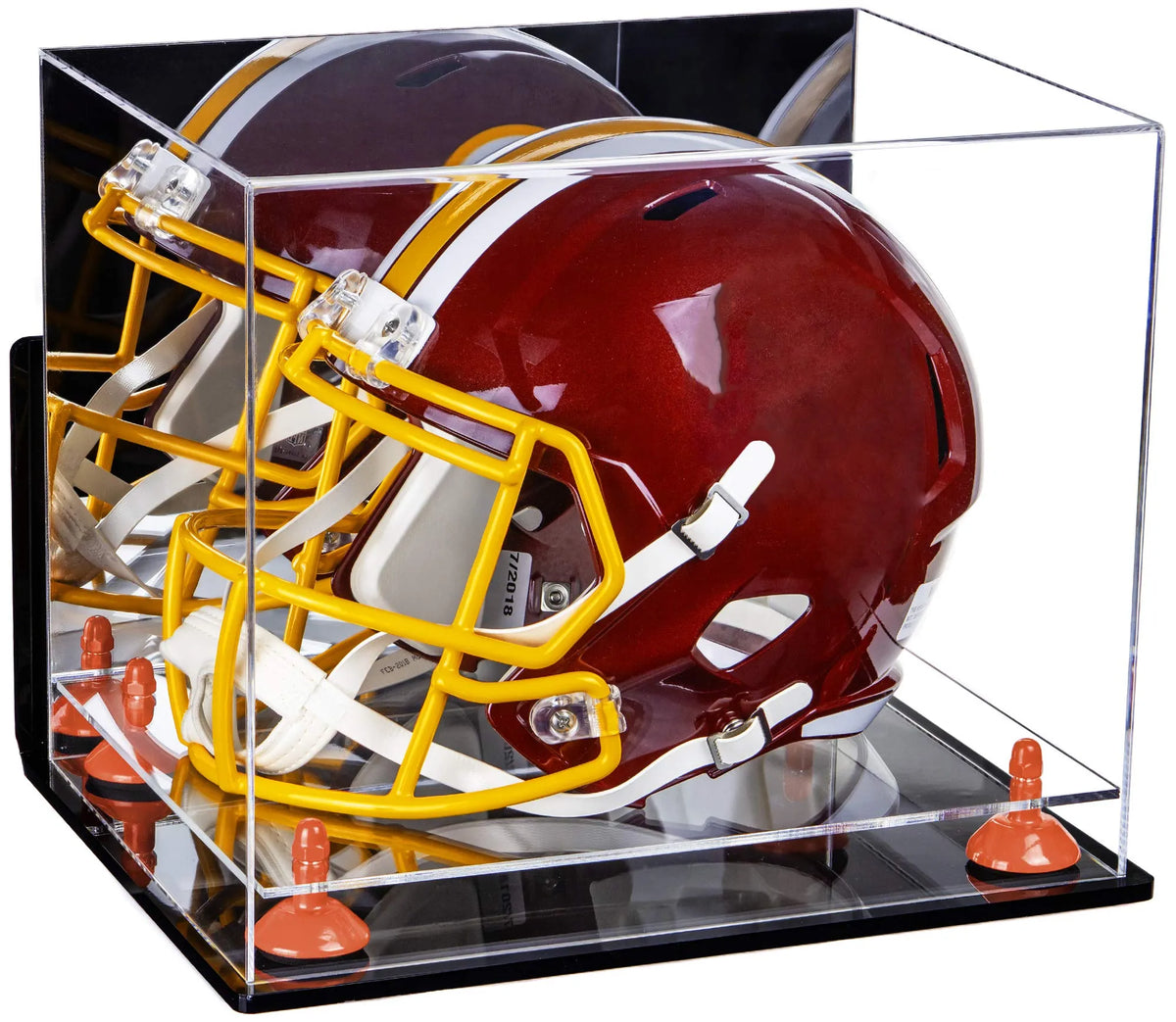 Acrylic Full Size Football Helmet Display Case - Mirror Wall Mounts (A002/V44)