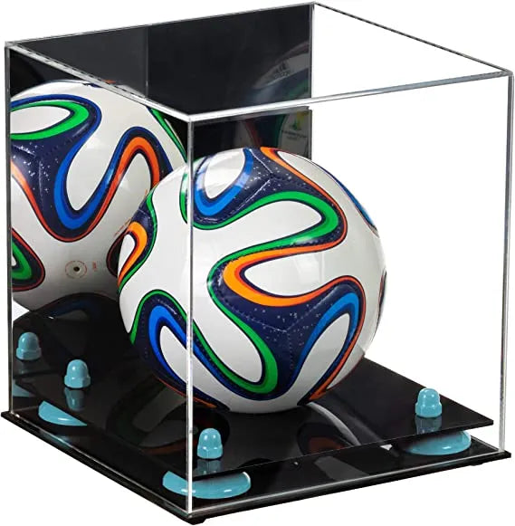 Mini/Miniature (not Full Size) Soccer Ball Display Case - Mirror No Wall Mounts (A015/B03)
