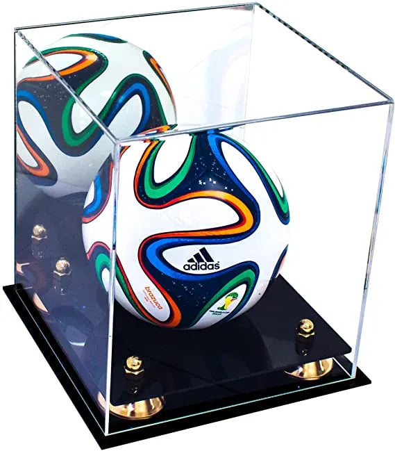 Mini/Miniature (not Full Size) Soccer Ball Display Case - Mirror No Wall Mounts (A015/B03)