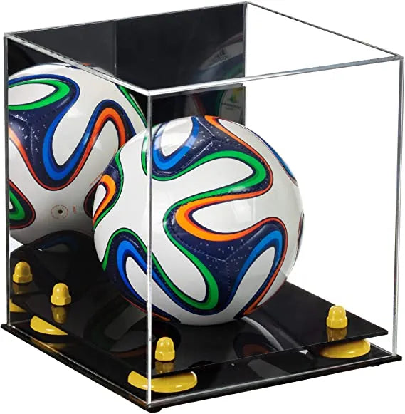 Mini/Miniature (not Full Size) Soccer Ball Display Case - Mirror No Wall Mounts (A015/B03)