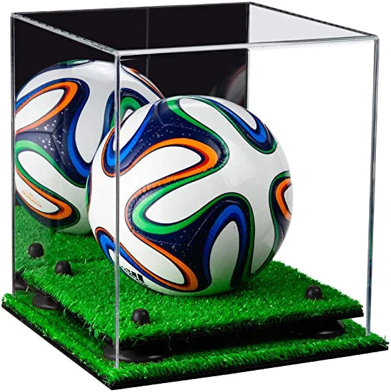 Mini/Miniature (not Full Size) Soccer Ball Display Case - Mirror No Wall Mounts (A015/B03)
