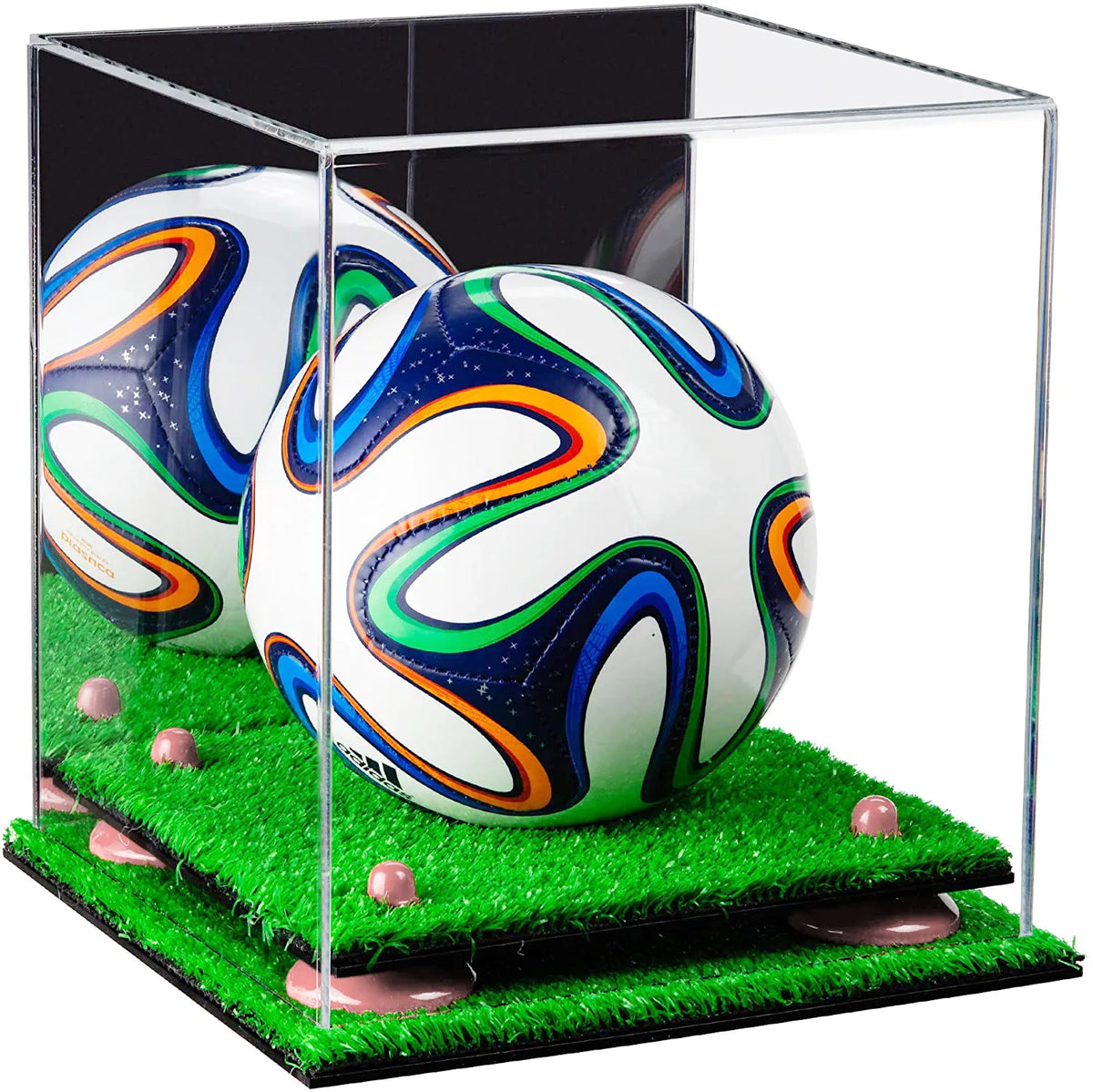 Mini/Miniature (not Full Size) Soccer Ball Display Case - Mirror No Wall Mounts (A015/B03)