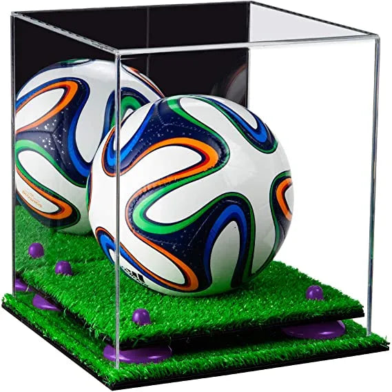 Mini/Miniature (not Full Size) Soccer Ball Display Case - Mirror No Wall Mounts (A015/B03)