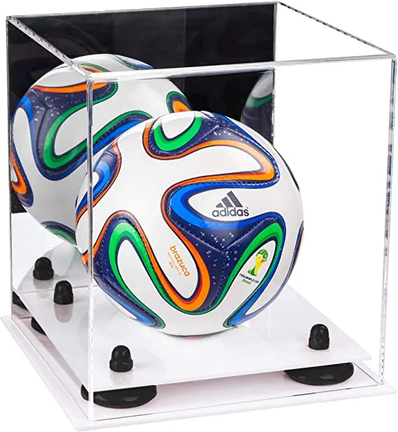 Mini/Miniature (not Full Size) Soccer Ball Display Case - Mirror No Wall Mounts (A015/B03)