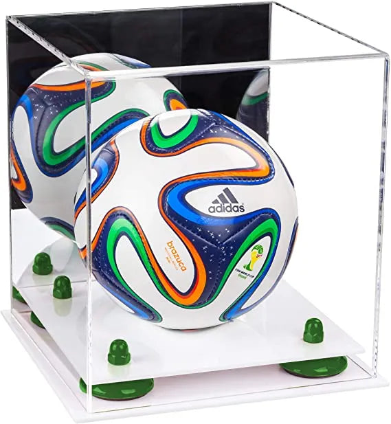 Mini/Miniature (not Full Size) Soccer Ball Display Case - Mirror No Wall Mounts (A015/B03)