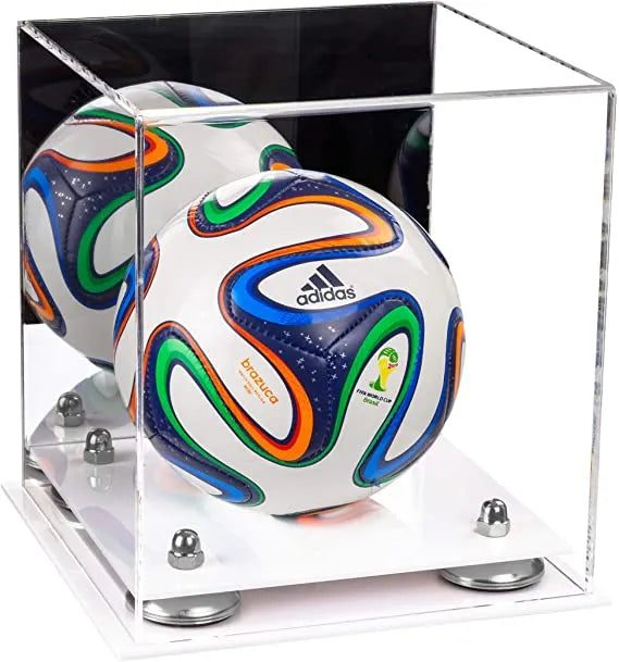 Mini/Miniature (not Full Size) Soccer Ball Display Case - Mirror No Wall Mounts (A015/B03)