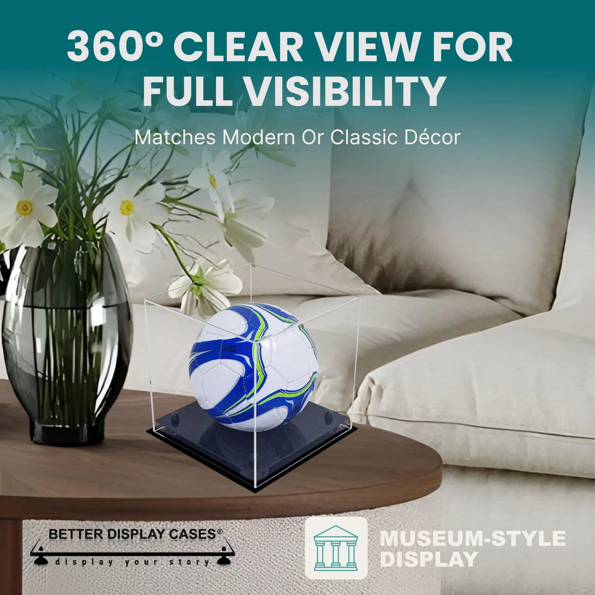 Acrylic Soccer Ball Display Case - Clear (A027/B02)