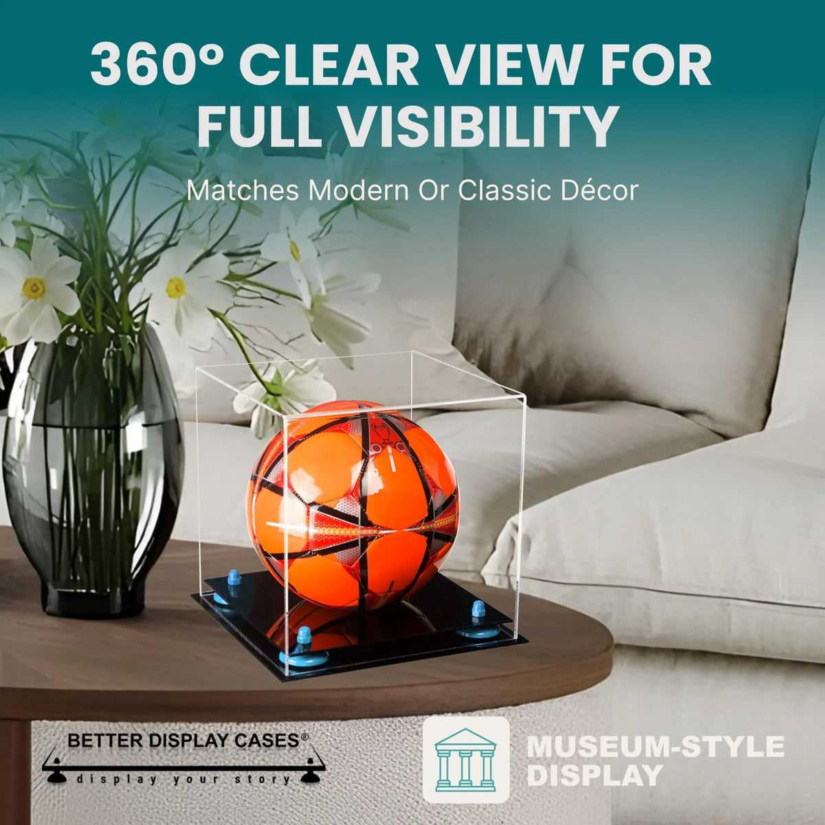 Acrylic Soccer Ball Display Case - Clear (A027/B02)