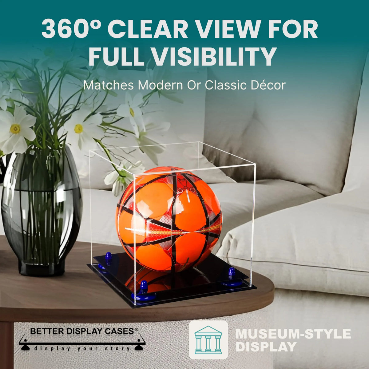 Acrylic Soccer Ball Display Case - Clear (A027/B02)
