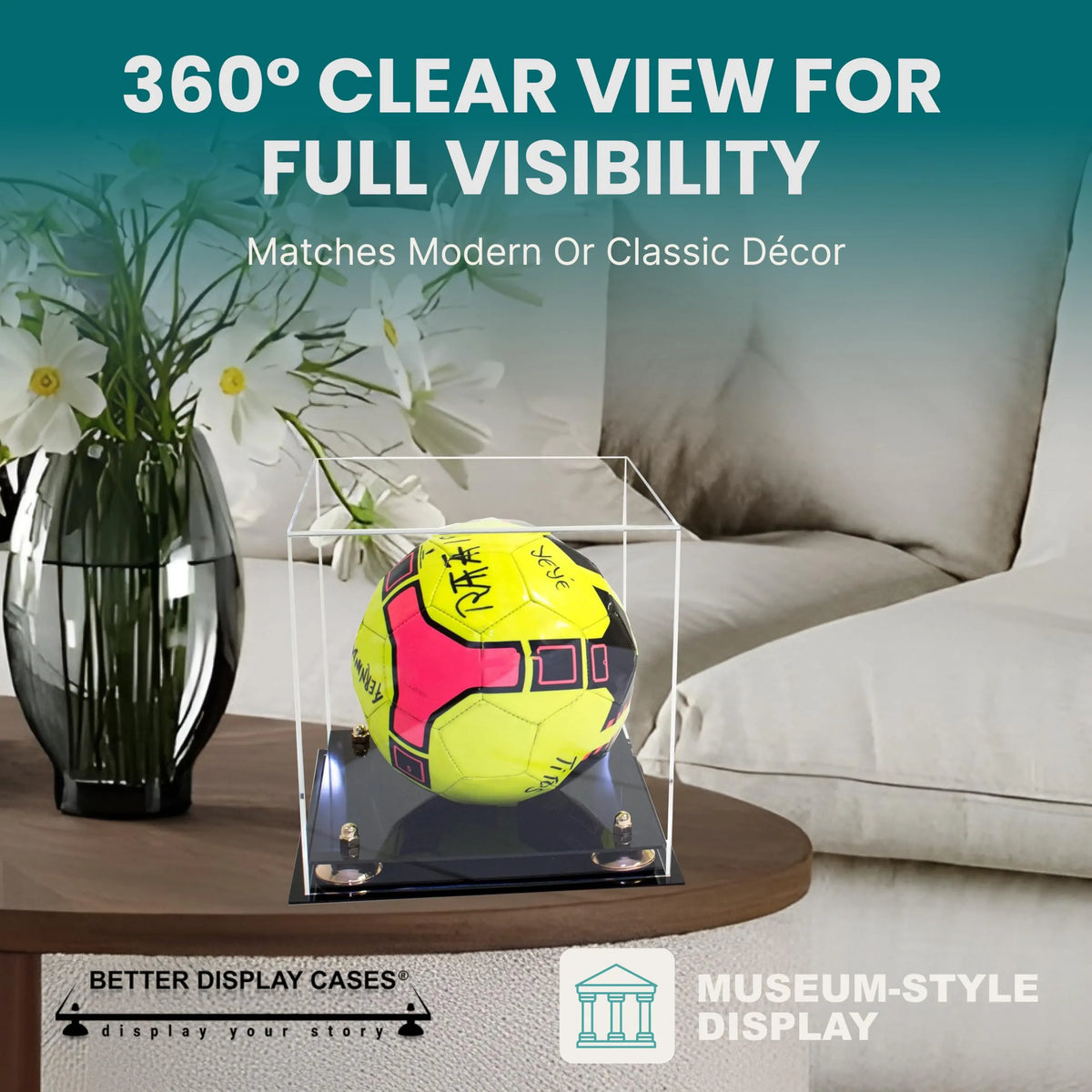 Acrylic Soccer Ball Display Case - Clear (A027/B02)