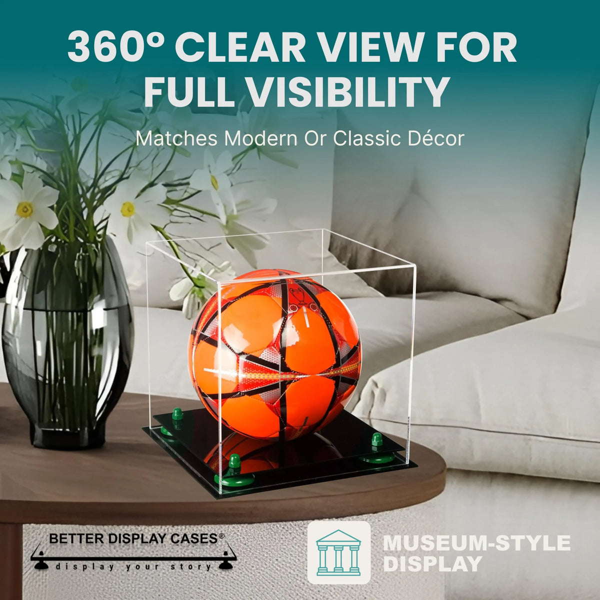Acrylic Soccer Ball Display Case - Clear (A027/B02)