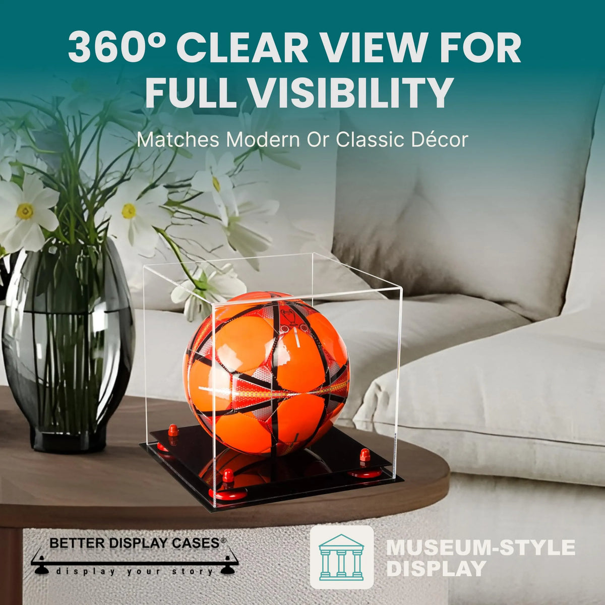 Acrylic Soccer Ball Display Case - Clear (A027/B02)