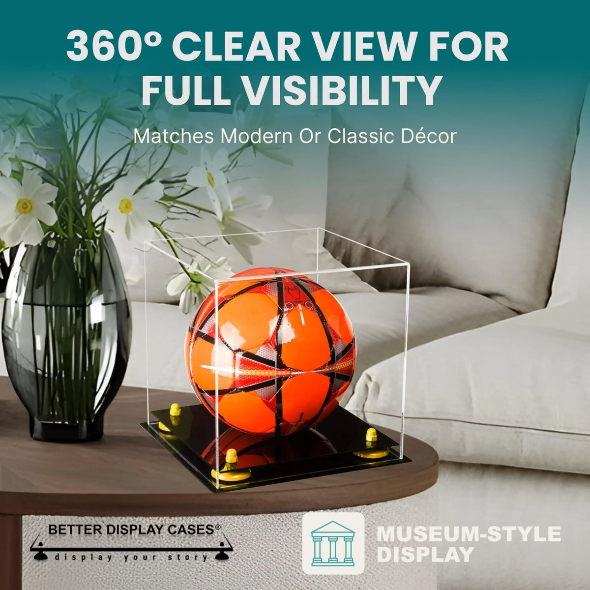 Acrylic Soccer Ball Display Case - Clear (A027/B02)