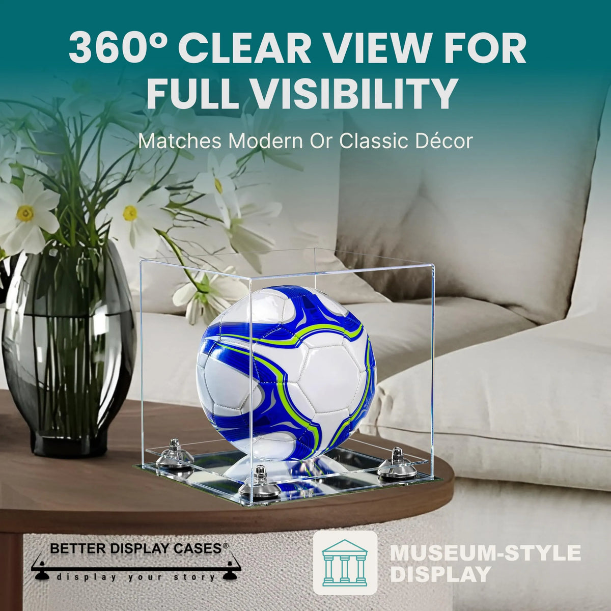 Acrylic Soccer Ball Display Case - Clear (A027/B02)