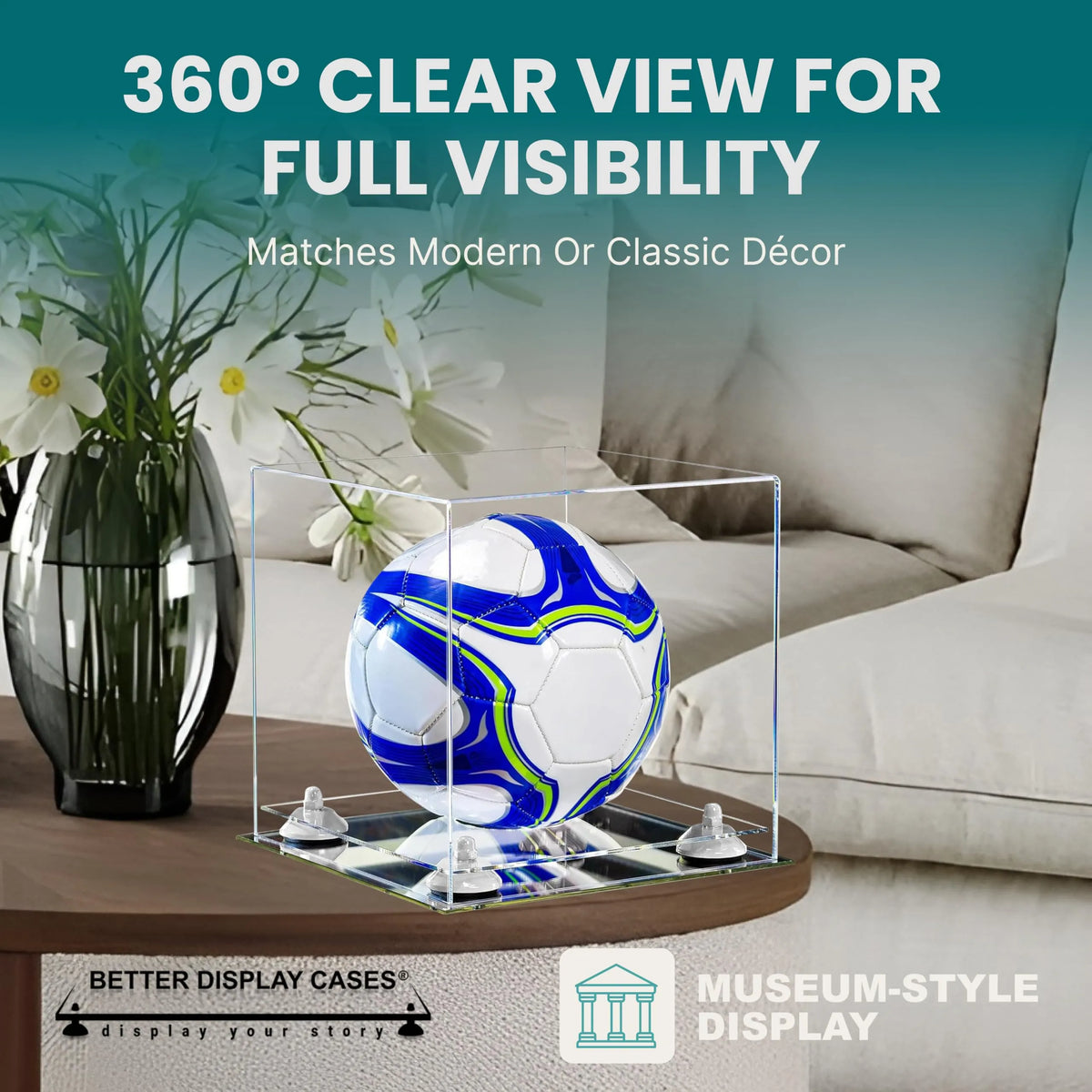 Acrylic Soccer Ball Display Case - Clear (A027/B02)
