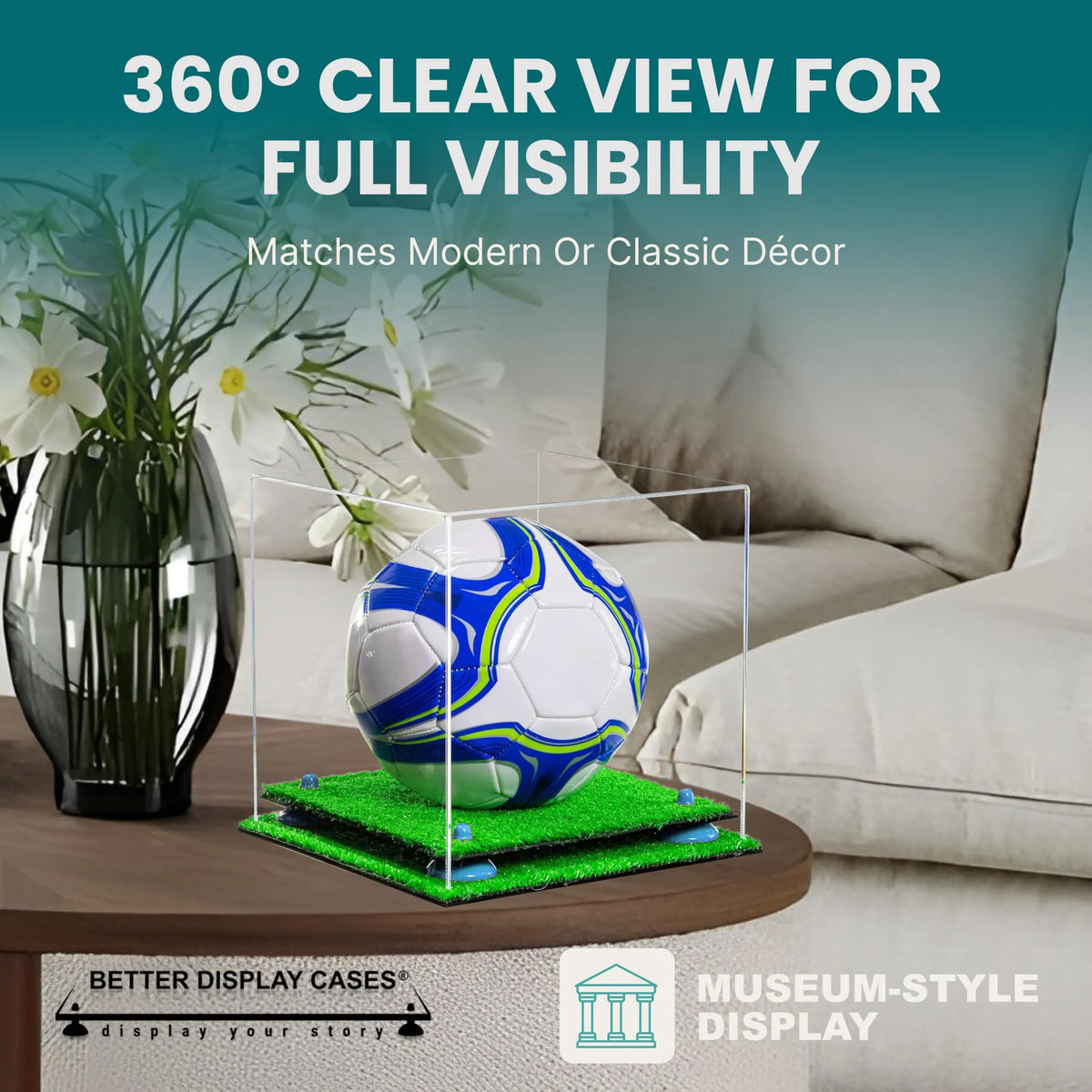 Acrylic Soccer Ball Display Case - Clear (A027/B02)