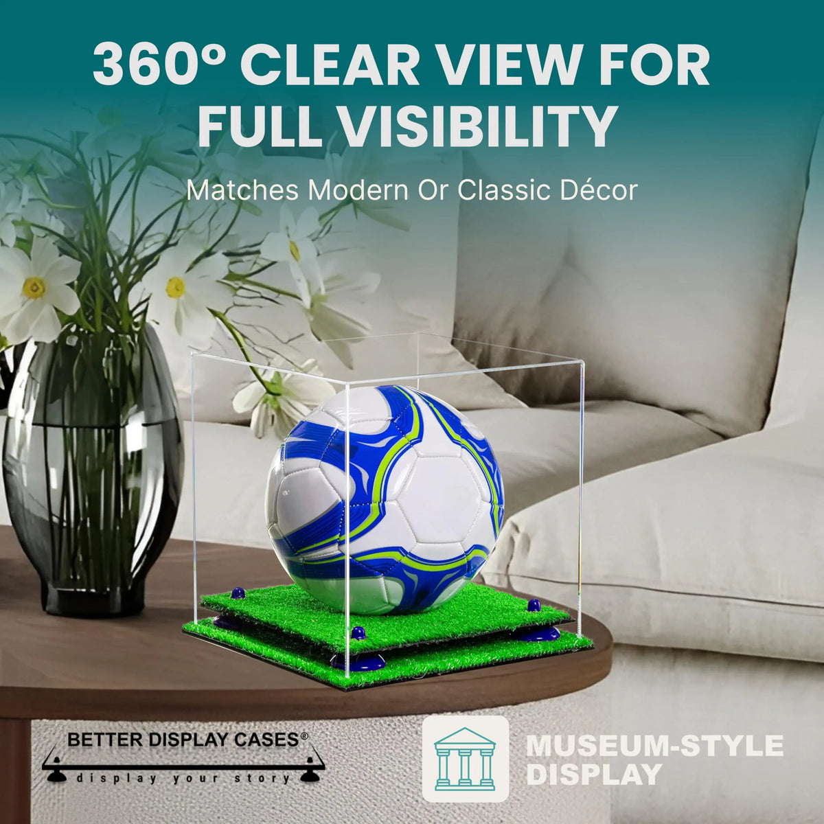 Acrylic Soccer Ball Display Case - Clear (A027/B02)
